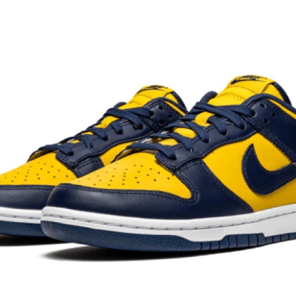Nike Shoes - Nike Dunk Low - Michigan 2021 Yellow and Navy Sneakers